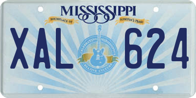 MS license plate XAL624