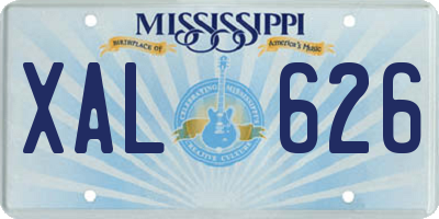 MS license plate XAL626