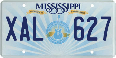 MS license plate XAL627