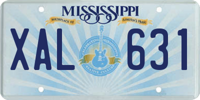 MS license plate XAL631