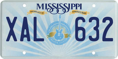 MS license plate XAL632