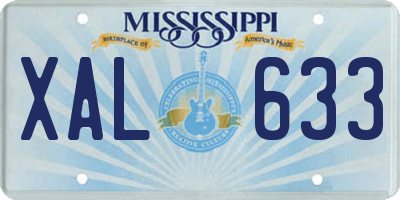 MS license plate XAL633