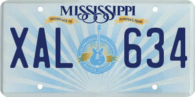 MS license plate XAL634