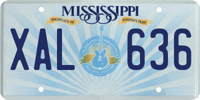 MS license plate XAL636