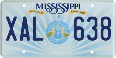 MS license plate XAL638