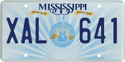 MS license plate XAL641
