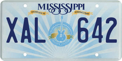MS license plate XAL642