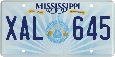 MS license plate XAL645