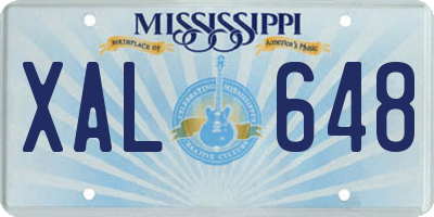 MS license plate XAL648