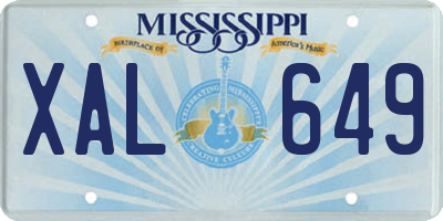 MS license plate XAL649