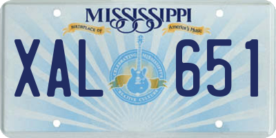 MS license plate XAL651