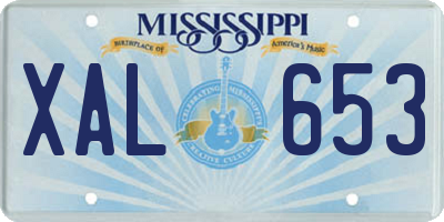 MS license plate XAL653