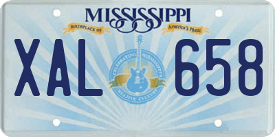 MS license plate XAL658