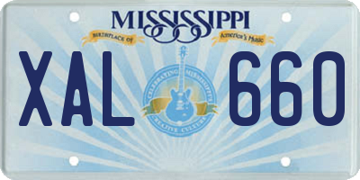 MS license plate XAL660