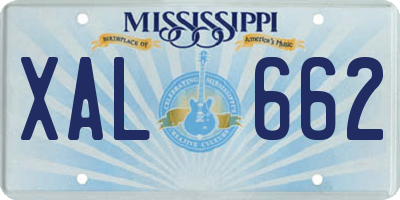 MS license plate XAL662
