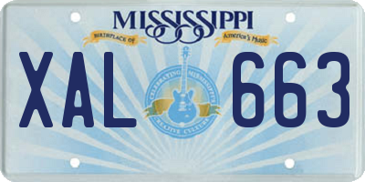 MS license plate XAL663