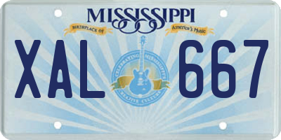 MS license plate XAL667