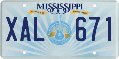 MS license plate XAL671