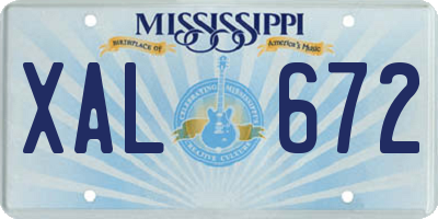 MS license plate XAL672
