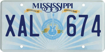 MS license plate XAL674