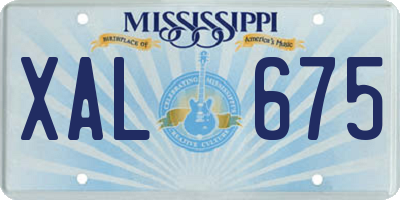 MS license plate XAL675