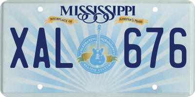 MS license plate XAL676