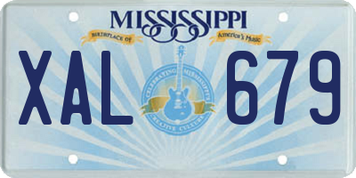 MS license plate XAL679