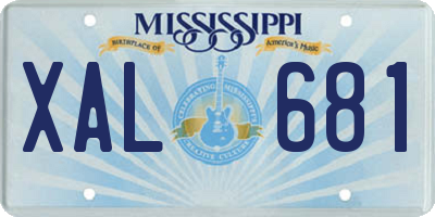 MS license plate XAL681