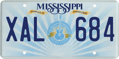 MS license plate XAL684