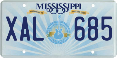 MS license plate XAL685