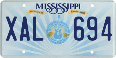 MS license plate XAL694