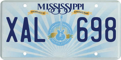 MS license plate XAL698