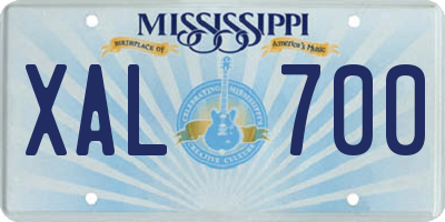 MS license plate XAL700