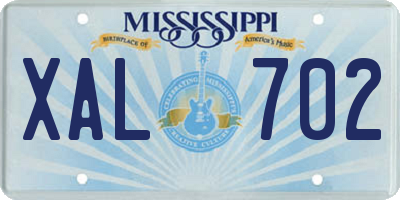 MS license plate XAL702