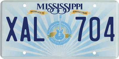 MS license plate XAL704