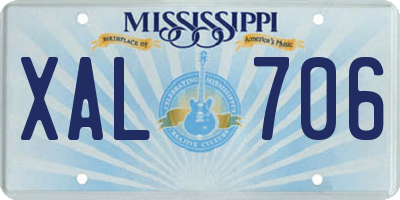 MS license plate XAL706
