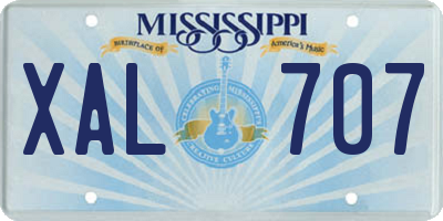 MS license plate XAL707
