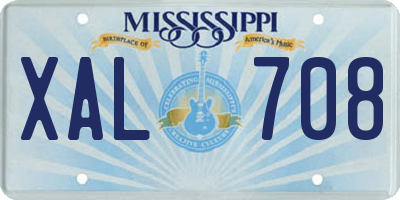 MS license plate XAL708
