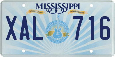 MS license plate XAL716