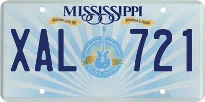 MS license plate XAL721
