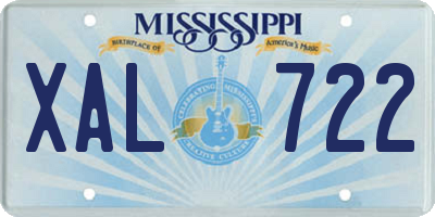MS license plate XAL722