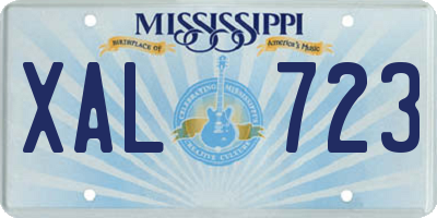 MS license plate XAL723