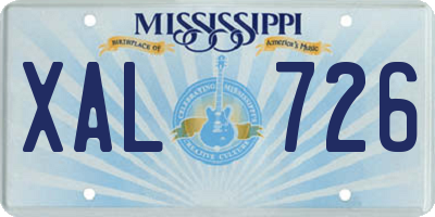 MS license plate XAL726
