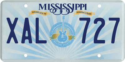 MS license plate XAL727