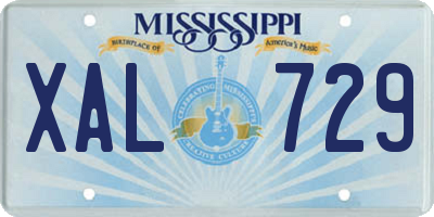 MS license plate XAL729