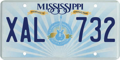 MS license plate XAL732