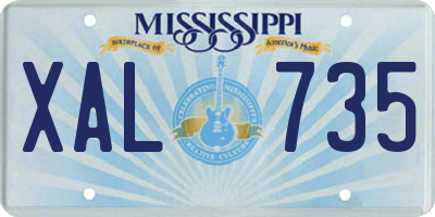 MS license plate XAL735