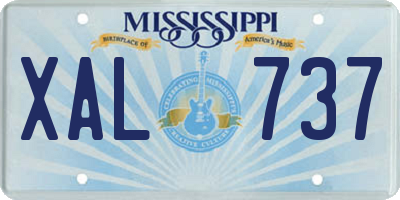 MS license plate XAL737