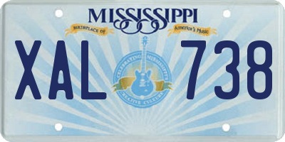 MS license plate XAL738
