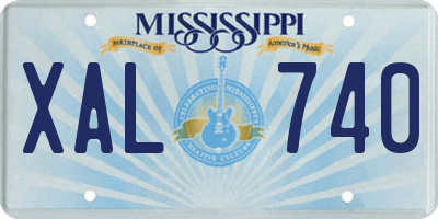 MS license plate XAL740